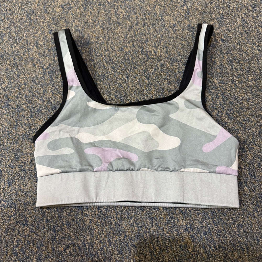 Grey & Purple Camo Sports Bra